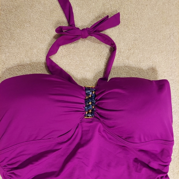 Ralph Lauren Purple One Piece Bathing Suit - Picture 2 of 9